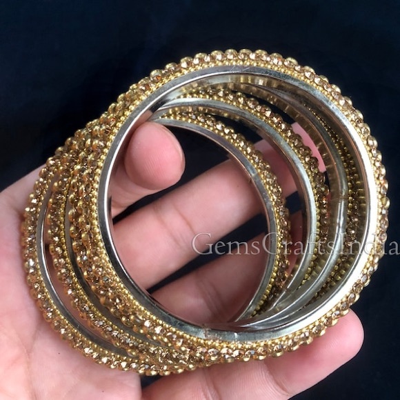 NWT Indian Kundan bracelets size 2.10 sets of 4. - Picture 1 of 11